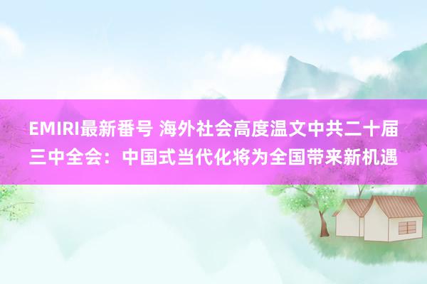 EMIRI最新番号 海外社会高度温文中共二十届三中全会：中国式当代化将为全国带来新机遇