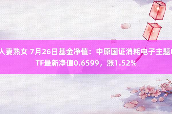 人妻熟女 7月26日基金净值：中原国证消耗电子主题ETF最新净值0.6599，涨1.52%