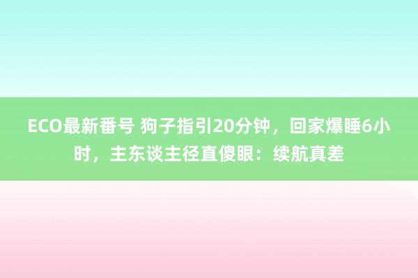 ECO最新番号 狗子指引20分钟，回家爆睡6小时，主东谈主径直傻眼：续航真差