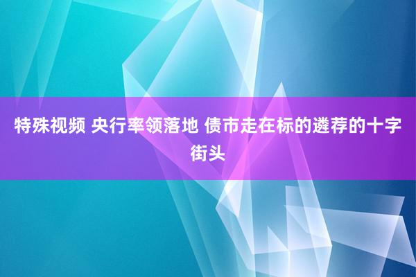 特殊视频 央行率领落地 债市走在标的遴荐的十字街头