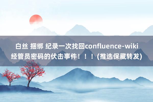 白丝 捆绑 纪录一次找回confluence-wiki经管员密码的伏击事件！！！(推选保藏转发)