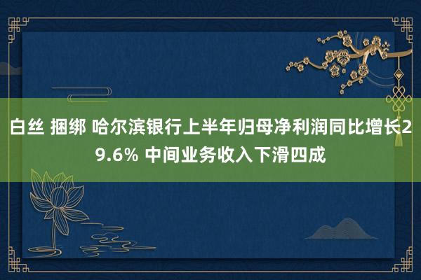 白丝 捆绑 哈尔滨银行上半年归母净利润同比增长29.6% 中间业务收入下滑四成